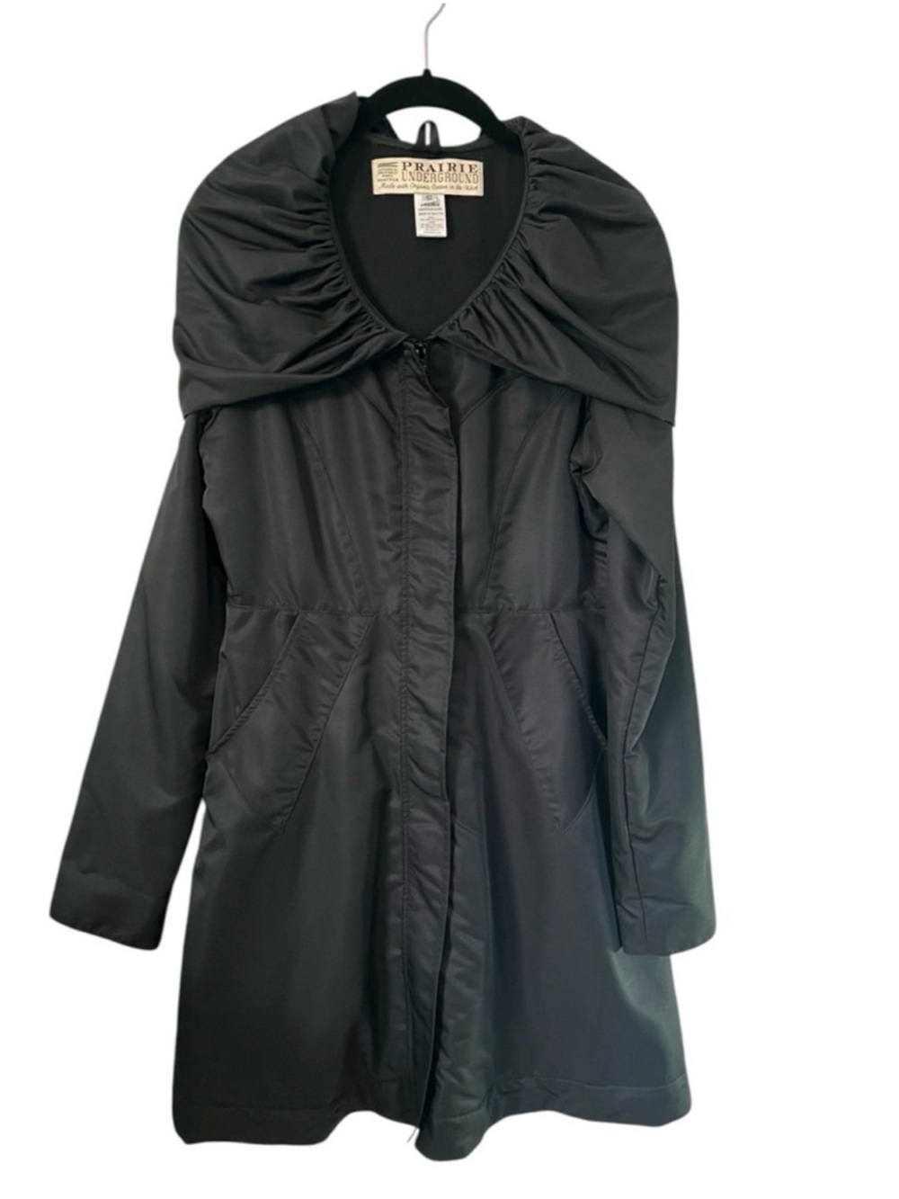 Prairie Underground Black Rain Cloak Hoodie Size Small